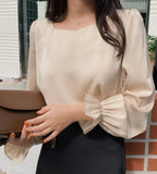 Premium Solid Square Neck Blouse - HOLIHOLIC
