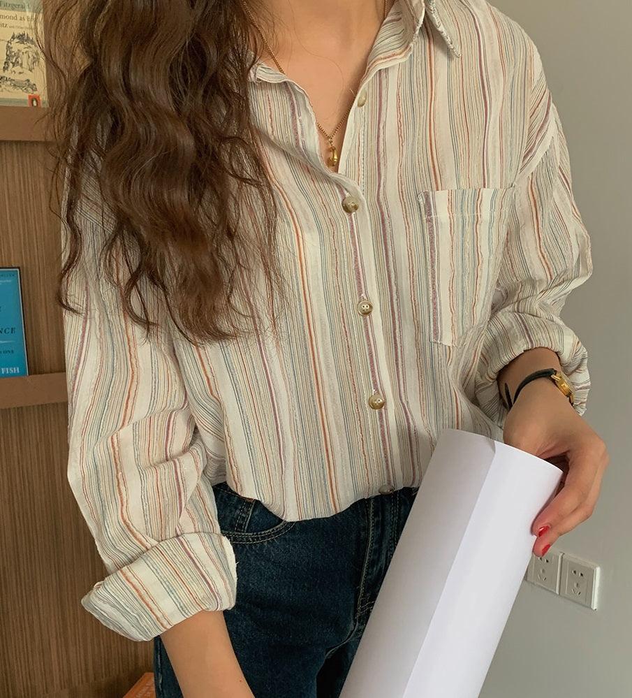 Relaxed Fit Casual Stripe Shirt Secondary image