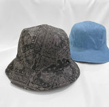 Reversible Denim Paisley Bucket Hat - HOLIHOLIC