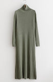 Ribbed Knit Turtleneck Dress - HOLIHOLIC