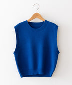 Round Neck Crop Knit Vest-Holiholic