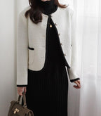 Round Neck Premium Wool Jacket - HOLIHOLIC