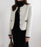 Round Neck Premium Wool Jacket - HOLIHOLIC
