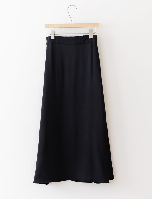 Satin Flare Skirt with Elastic Waist-Holiholic