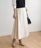 Satin Flare Skirt with Elastic Waist-Holiholic