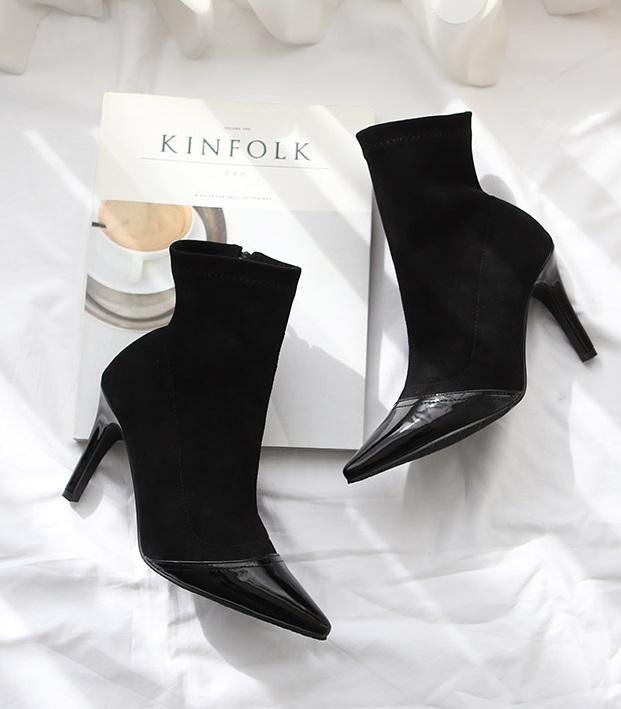 Selena Pointed Toe Ankle Boots - HOLIHOLIC