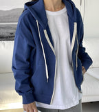 Semi Crop Zip Hoodie - HOLIHOLIC