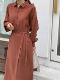 Silky Daily Shirt Dress with Strap