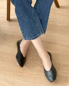 Solid Almond Toe Flats - HOLIHOLIC
