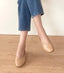 Solid Almond Toe Flats - HOLIHOLIC