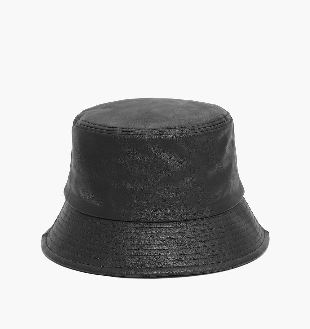 Solid Leather Bucket Hat - HOLIHOLIC
