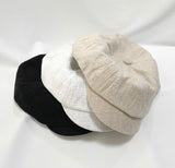 Solid Linen Baker Boy Hat - HOLIHOLIC