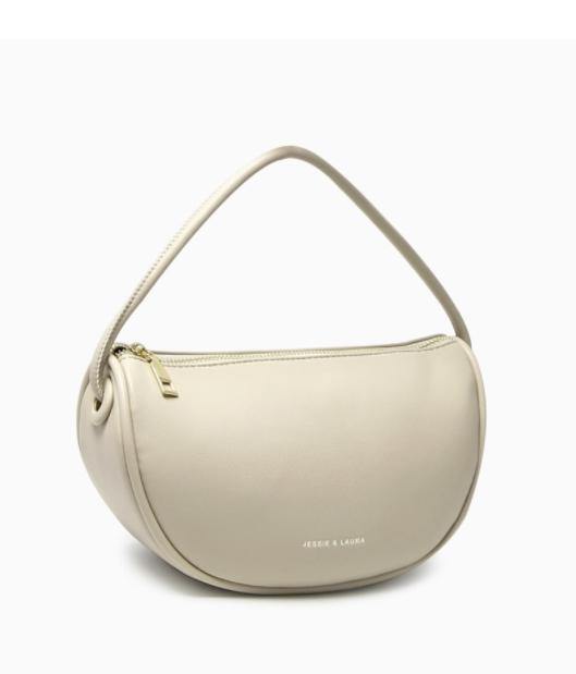 Solid Semi-Circle Shoulder Bag - HOLIHOLIC