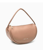 Solid Semi-Circle Shoulder Bag - HOLIHOLIC