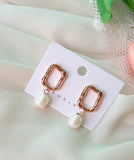 Square Drop Pearl Earrings - HOLIHOLIC