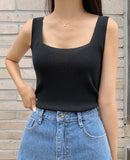 Square Neck Sleeveless Knit Top
