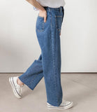 Square Pocketed Wide Leg Jeans - HOLIHOLIC