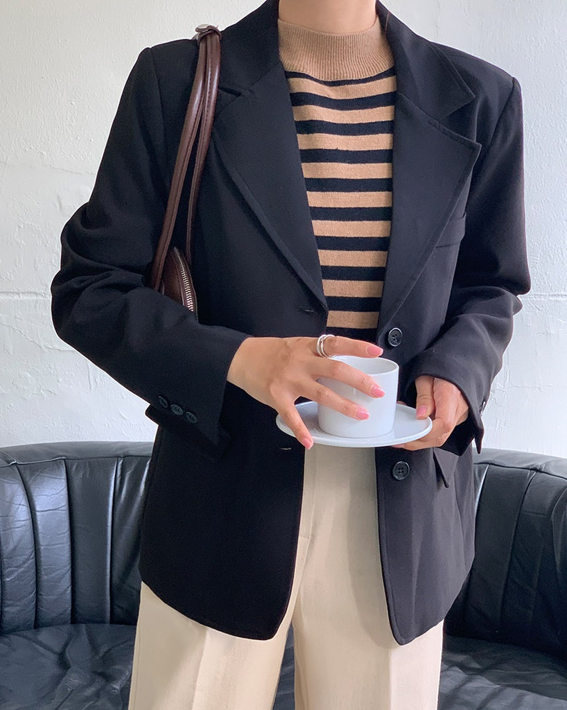 Stitch Detailed Single BlazerHoliholic