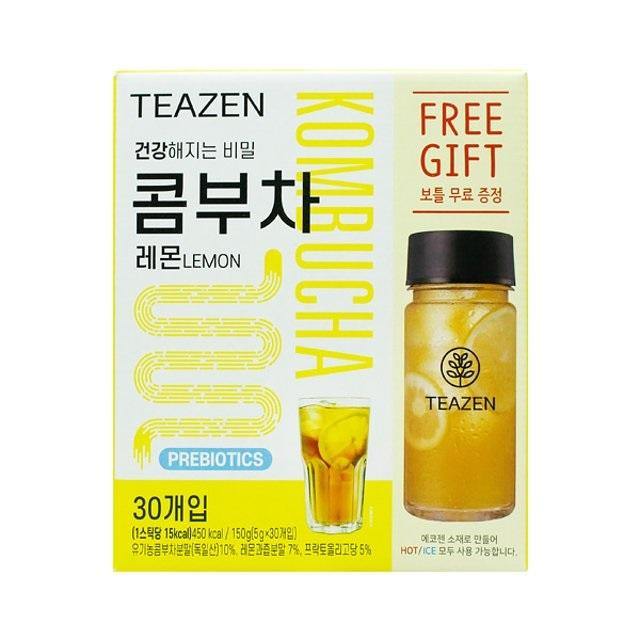[TEAZEN] Kombucha Lemon Tea with Gift Bottle 30sticks - HOLIHOLIC