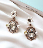 Pearl Flower Drop Earrings - HOLIHOLIC