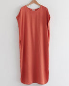 Unlined Side Split Linen Dress - HOLIHOLIC