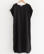 Unlined Side Split Linen Dress - HOLIHOLIC