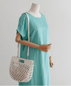 Unlined Side Split Linen Dress - HOLIHOLIC