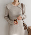Wide Collar Ripped Knit Dress