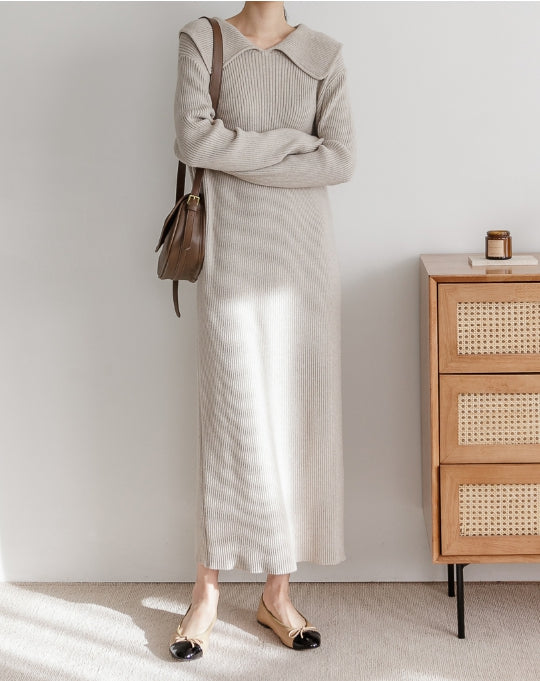 Wide Collar Ripped Knit Dress | The best Dresses HOLIHOLIC Wide Collar Ripped Knit Dress | The best Dresses HOLIHOLIC
