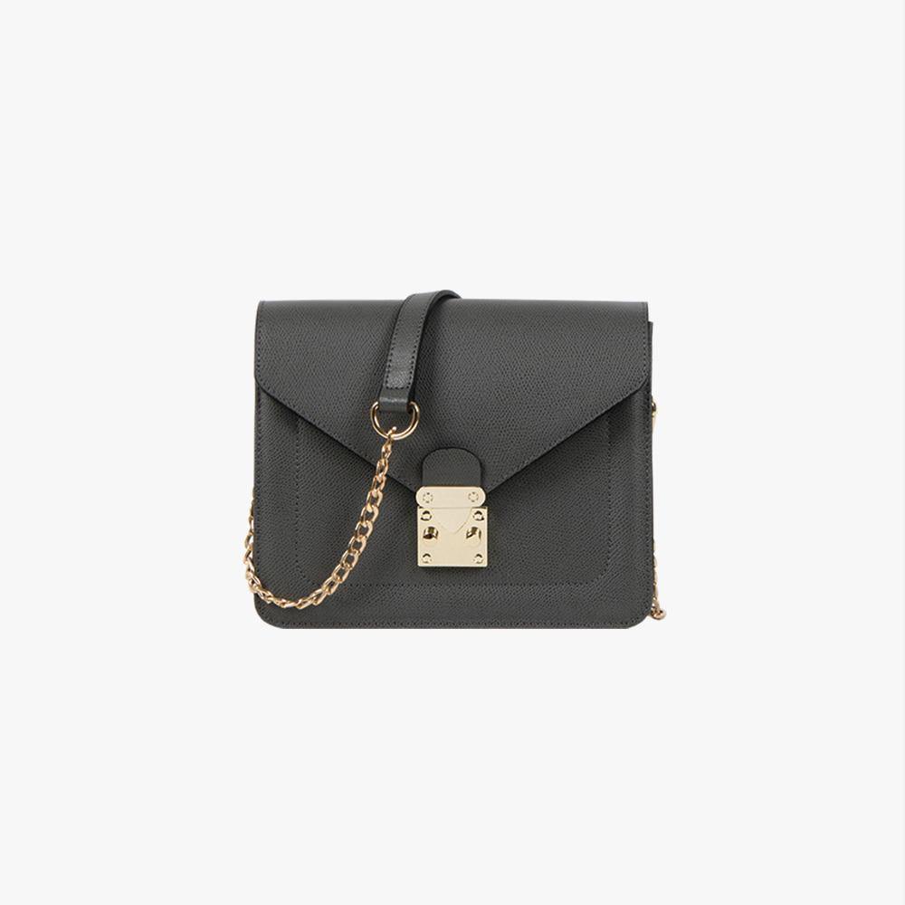 Golden Chain Square Leather Bag - HOLIHOLIC