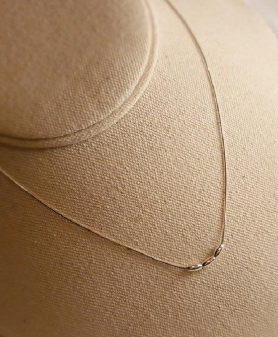 [92.5 Silver] Silver Bobble Necklace - HOLIHOLIC Main image