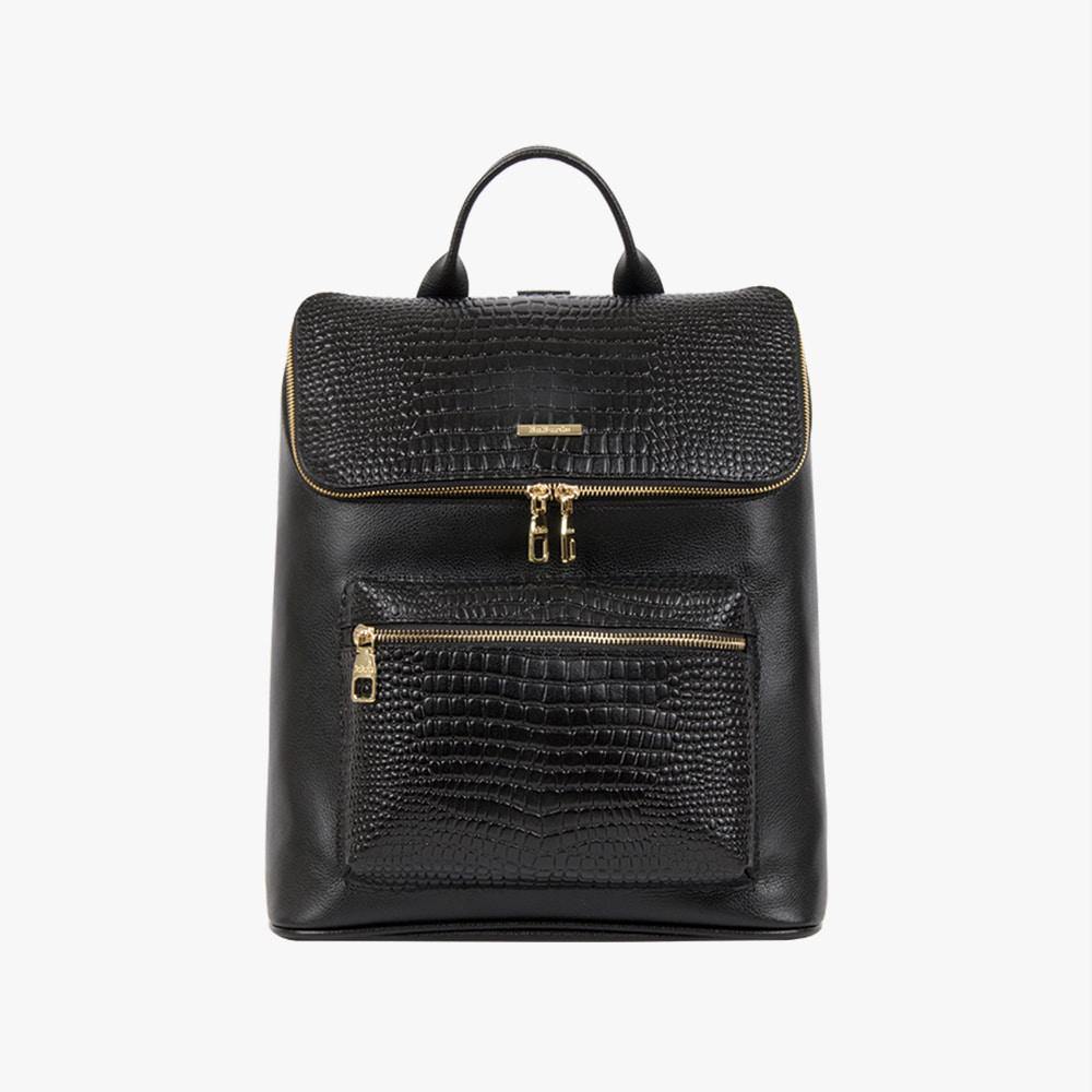 Croc Pocket Leather Backpack - HOLIHOLIC