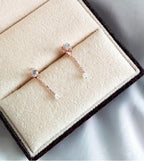 [92.5 Silver] Stone Back Drop Earring - HOLIHOLIC