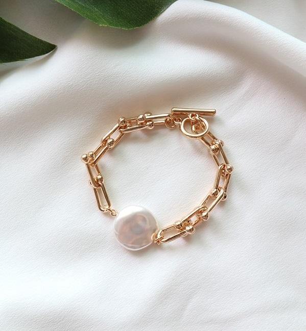 Bold Chain and Pearl Bracelet - HOLIHOLIC