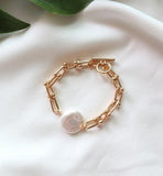 Bold Chain and Pearl Bracelet